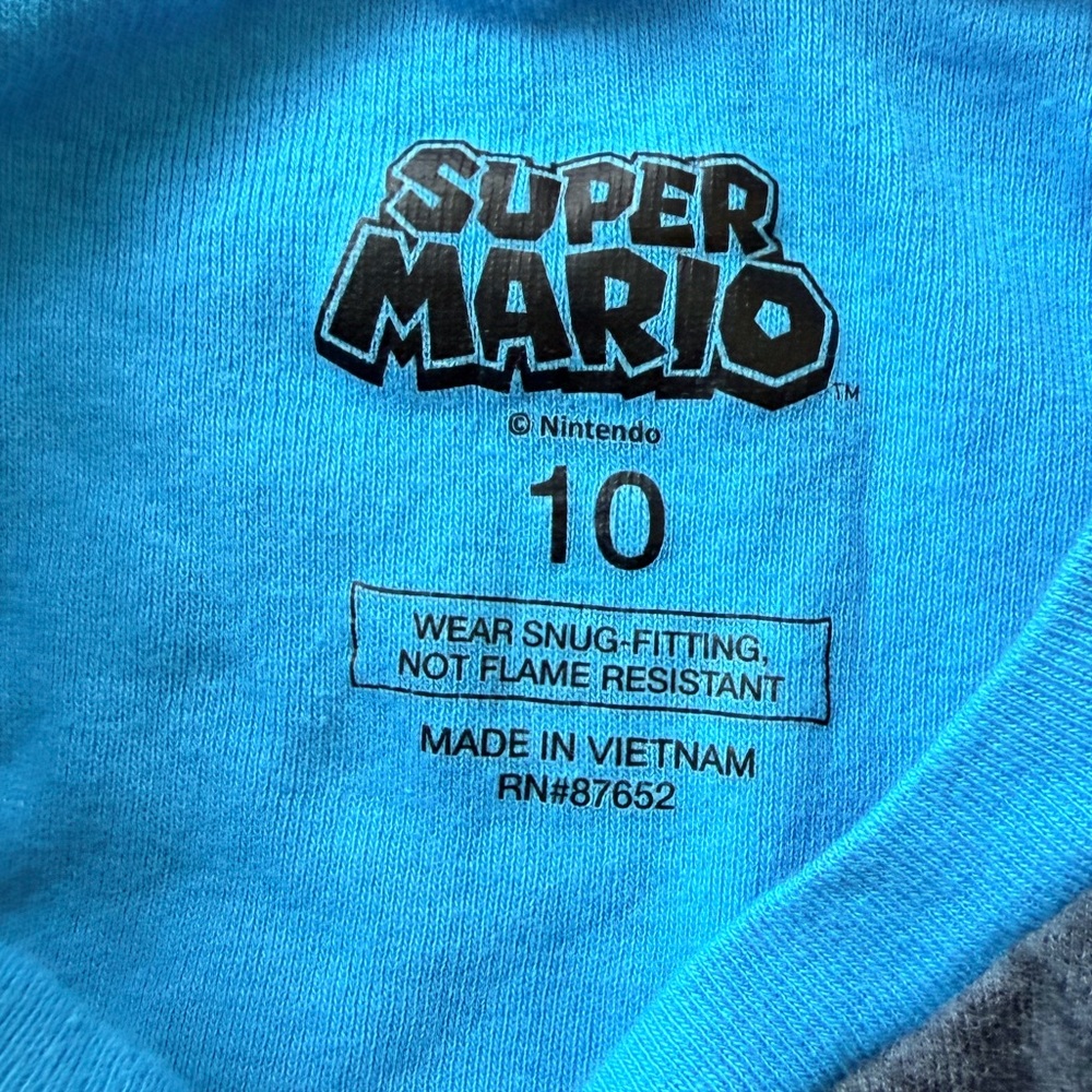 SUPER MARIO Blue Kids Pajama Shorts Set - Picture 2 of 3